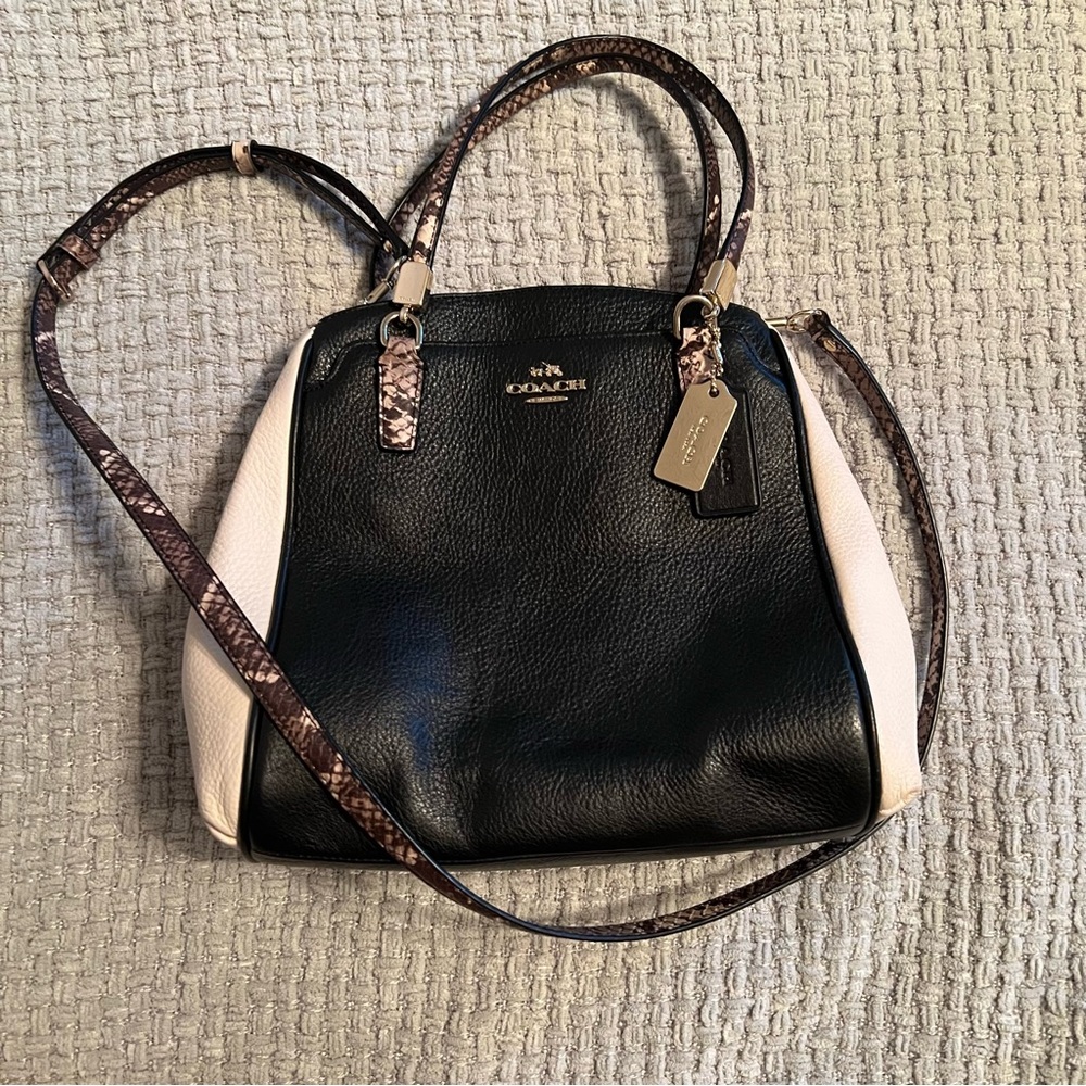 Coach Minetta Leather Exotic Trim
Convertible Bag